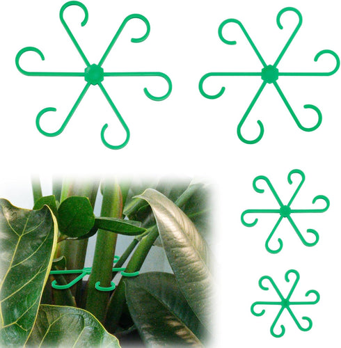 4pcs Climbing Houseplant Stem Supports, Plastic Plant Climbers Stem Holders Reusable Flower Plant Stakes Trellis Stem Hook Growth Accessories for ...