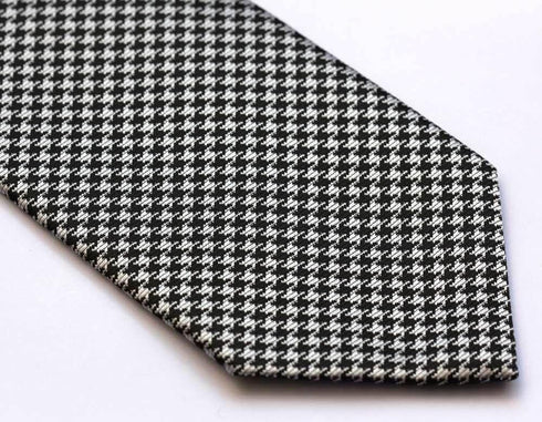 Intrepid Handmade, Executive Wardrobe Accessory, Black and White (Tuxedo Color) Houndstooth 3.4" Silk Jacquard Woven Men's Necktie Tie...