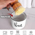 Ceramic Dish Brush Holder, Farmhouse Scrub Brush Holder Dishwashing Brush Stand, Soap Dispensing Kitchen Brushes Holder, Easy to Clean, 8 oz (Whit...