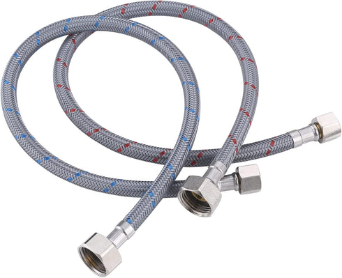 ARCORA 60" Sink Hose Attachment for Bathroom Kitchen Faucet, Braided Nylon Faucet Supply Lines with 3/8" Female Compression Thread x 1/2" Comp 2Pc...