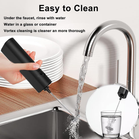 Milk Frother,Electric Milk Frother Handheld, Battery Operated Milk Frother Electric Drink Mixer Portable Mini Blender Foam Maker for Matcha,Coffee...