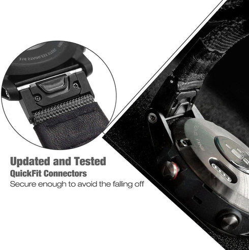 Fenix 5/Fenix 6 Watch Band, 22mm Quick Easy Fit Nylon Durable Wristband Strap for Garmin Fenix 5/5 Plus,Fenix 6,Instinct,Quatix 5, MARQ,Forerunner...