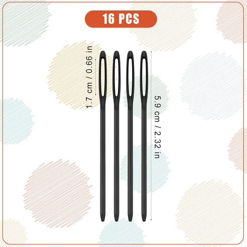 16pcs Large-Eye Blunt Needles, 7cm/2.75inch Yarn Knitting Needles Tapestry Sewing Needles Wool Hand Metal Sewing Knitting Needles for Crochet Proj...