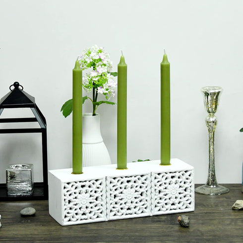Zest Candle 12-Piece Taper Candles, 10-Inch, Sage Green Straight...