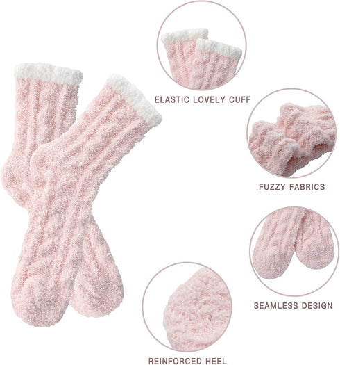 Fuzzy Socks for Women - Fluffy Socks, Winter Cozy Socks for Women with Coral Fleece, Womens Fuzzy Slipper Socks...