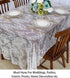 ShinyBeauty Lace Party Tablecloth Rustic Floral Fabric Rectangle Lace Table Cloth Baby Tablecloth Tea Party Tablecloth Fabric Table Cover (1, Whit...