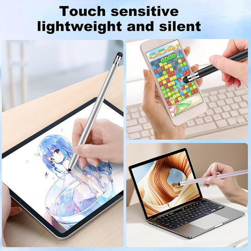 4 Pcs Stylus Pen for Touch Screen, Work for iPad/iPhone/Android Tablets, Stylus 2-in-1 Sensitivity and High Precision, Compatible with All Touch S...