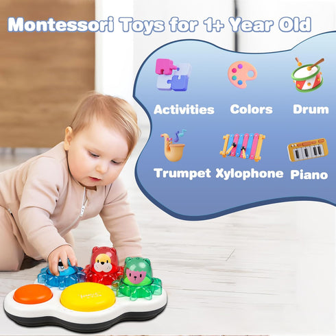 Toddler Toys with Lights & Sounds Montessori Toys for 1 2 3 4 5 Year Old Interactive Baby Toys 6-12-18 Months Early Learning Toys 1 + Year Old Boy...