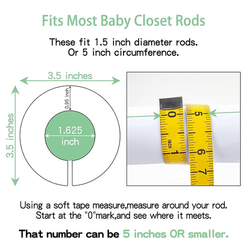 Pro Goleem Baby Closet Dividers Unisex Baby Closet Organizer for Nursery Baby Clothes Size Age Dividers Fits 1.5" Rod 6 PCS...