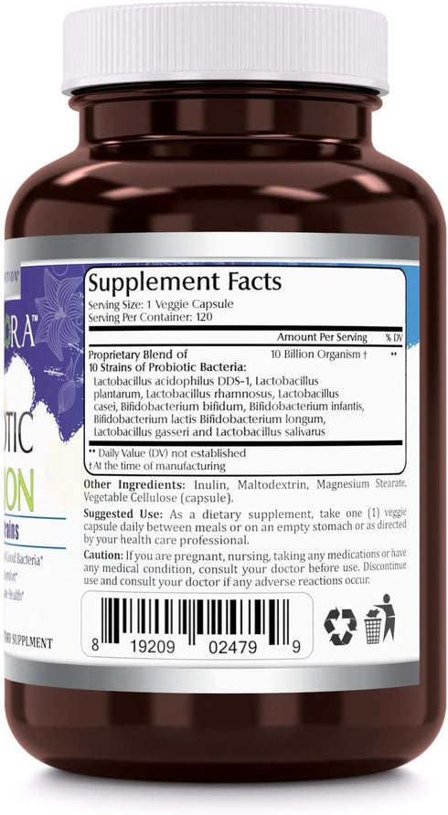 Amazing Flora Probiotic 10 Best Probiotics Strains, Veggie Capsules -Including Acidophilus, plantarum, rhamnosus etc * Supports Digestive & Immune...