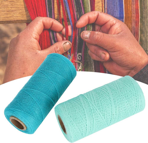 2 Rolls 8/4 Cotton Warp Yarn, Polyester Seines Warping Thread Wool Thread Loom Warp Tapestry Thread for Weaving Carpet Rug Blankets...