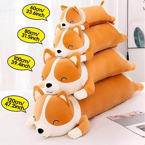 Shiba Inu Plush Pillow Stuffed Animal Dog Cute Corgi Akita Soft Plush Toy Comfort Cushion Gifts for Girls Boys (Sleeping, 60cm/23.6inch)...