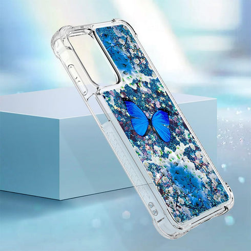 for Samsung Galaxy A15 5G Glitter Case Quicksand Floating Liquid Ultra Slim Fit Shockproof Silicone Case Protective Bumper Shell Case for Galaxy A...