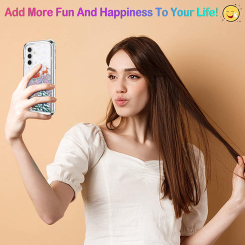 for Galaxy A14 5G Phone Case Samsung Galaxy A14 5G Case Christmas Cover Glitter Sparkle Liquid Floating Case Shockproof Clear Soft TPU Bumper Case...