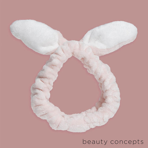 Beauty Concepts Cute Bunny Ears Spa Headband - Soft, Adjustable, and Adorable Hair Accessory for Skincare and Makeup Routines...