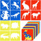 Prasacco 12 Pcs Stencils for Kids Animal Stencils Set 8 x 8 Inches Large Stencils for Kids Ages 4-8 Dinosaur Giraffe Kangaroo Monkey Shape Stencil...