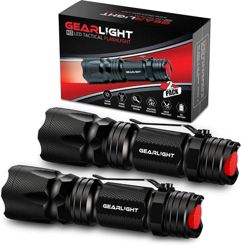 GearLight M3 Mini LED Flashlight - 2 Bright, Small Tactical Flashlights with High Lumens and Pocket Clip for Camping, Outdoor & Emergency Use ?...