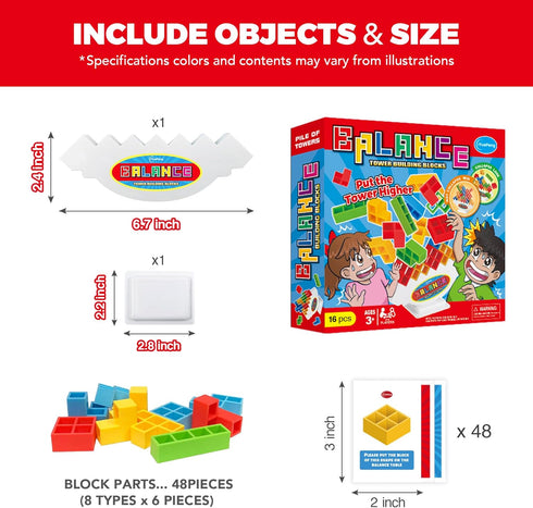 iYuePeng Board Games for Kids & Adults Tetra Tower Balance Stacking Toys Perfect for Family Games, Parties, Travel...
