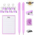 EooUooIP Desk Accessories Binding Set,Practical and Beautiful Lavender PurpleOffice Supplies Set,Stapler Hole Puncher Paper Clips and Ballpoint Pe...