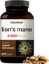 NatureBell Lions Mane Mushroom Supplement Capsules 9,000mg, 240 Capsules | 120 Days Supply – Made with Organic Lion’s Mane Powder Extract – Cognit...