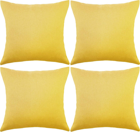 4 Pack Decorative Outdoor Waterproof Throw Pillow Covers, Square Patio Balcony Garden Waterproof Cushion Case, PU Coating Pillow Shell for Couch, ...