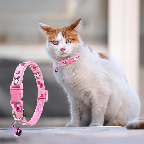 Jecikelon 6 PCS Puppy Collars Adjustable Pup Collar for XSmall Pet Dog Polyester Cat Collar with Bell Basic Collar for Extra Small Dogs (Small, Bu...