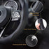 Steering Wheel Cover Black Universal 14.5-15 inch, Carbon Fiber Car Steering Wheel Covers with Coasters Leather Microfiber Breathable Anti-Slip St...