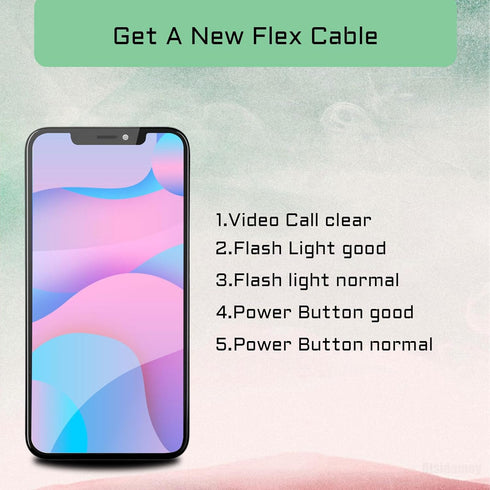 Power Button Flash Light Flex Cable Replacement Parts for iPhone X On/Off Switch Control FlashLight Ribbon Mic for iPhone 10 with Pre-Installed Me...