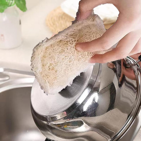 Loofah Dishwashing Brush, Loofah Kitchen Dish Sponges Scrubber, Brush Soft luffa for Kitchen Cleaning, Soft & Easy Foaming Cleaning Sponge Loofah ...