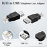 QIANRENON RJ11 to USB Telephone Line Adaptor RJ11 6P4C Male to USB A Female Modem Converter 4Pin RJ11 to USB Phone Interface Test Connector, for T...
