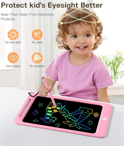 LCD Writing Tablet for Kids, 12 Inch Colorful Doodle Board, Drawing Tablet Writing Board, Toddler Learning Toys for 3 4 5 6 7 8 Years Old Boys Gir...
