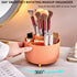 Makeup Brush Holder Organizer,360° Rotating Make up Organizer Storage,5 Slot Makeup Brushes Cup,for Vanity Decor,Bathroom Countertops,Desk Storage...