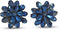 AeraVida Dazzling Chrysanthemum Flower Deep Blue Crystals Base Metal Clip on Earrings | Deep Blue Earring | Blue Flower Clip on Earrings |Chrysant...