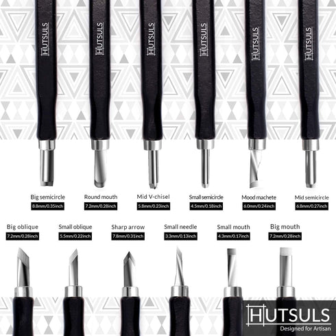 Hutsuls Wood Carving Tools Set - Easy to Use 12 pcs Mini Wood Chisel Beginner Wood Carving Kit for Adults & Kids Carving Kit Gift...