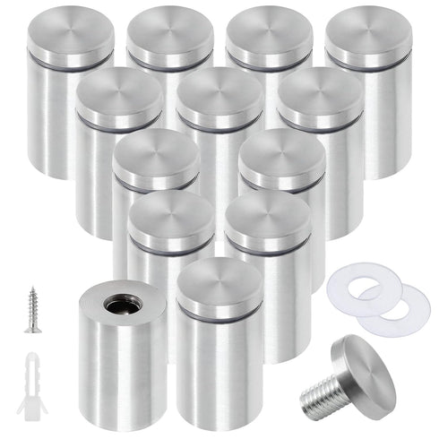 Luomorgo 12 Pcs 1" x 2" Stainless Steel Standoff Screws, Wall Sign Standoff Mounting Hardware Advertising Glass Standoff Nail for Hanging Acrylic ...