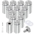 Luomorgo 12 Pcs 1" x 2" Stainless Steel Standoff Screws, Wall Sign Standoff Mounting Hardware Advertising Glass Standoff Nail for Hanging Acrylic ...