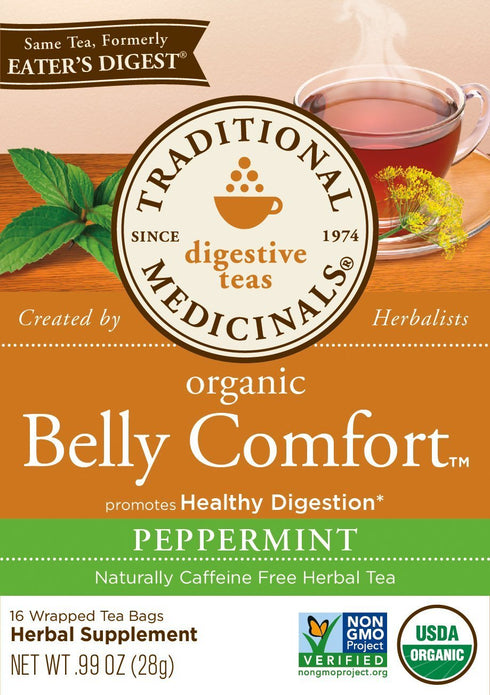 Traditional Medicinals Organic Belly Comfort Peppermint Digestive Tea, 16 Tea Bags (Pack of 1)...