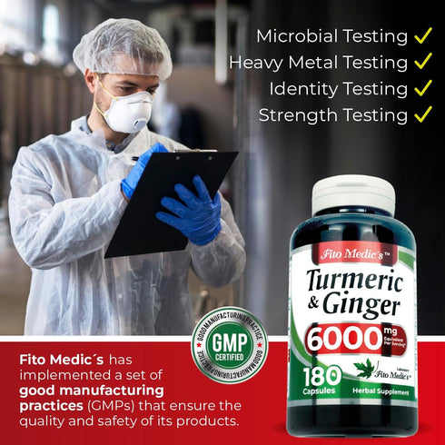 FITO MEDIC'S Lab | Tumeric and ginger | 6000 mg | 180 Caps | turmeric and ginger | ginger supplements | turmeric | turmeric supplements | turmeric...