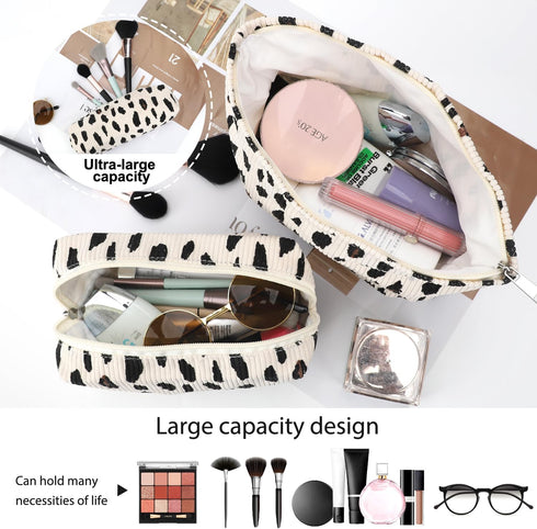 Makeup Bag Large Capacity Checkered Cosmetic Bag Makeup Pouch for Purse Travel Toiletry Bag Organizer Cute Makeup Bag Pouch Storage Bag for Women(...