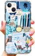 Good Vibes Picture Collage Phone Case for iPhone 13, Summer Sea Beach Blue Collage Cover for Women Men Girls Boys, Trendy Design TPU Bumper Cover ...