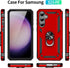 Phone Case for Samsung Galaxy S23 FE 5G Case with Ring Stand Magnetic Kickstand Cases Cover for Samsung Galaxy S23 S 23 FE S23FE 23FE Red...