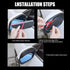 2 PCS Car Rear View Mirror Rainy Eyebrows, 6.85" x 2.28" Carbon Fiber Waterproof Side Mirror Guard, Rainwater Diversion Visor All-weather Protecti...