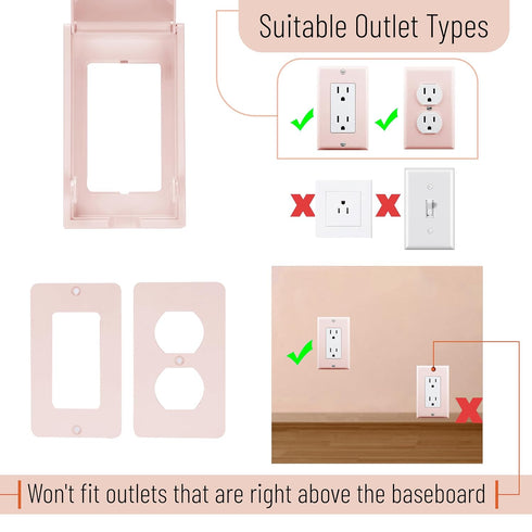 Bates - Baby Safety Outlet Cover Box, Pink, Outlet Covers Baby Proofing, Plug Covers Baby Proofing, Baby Outlet Cover, Socket Covers Baby Proofing...