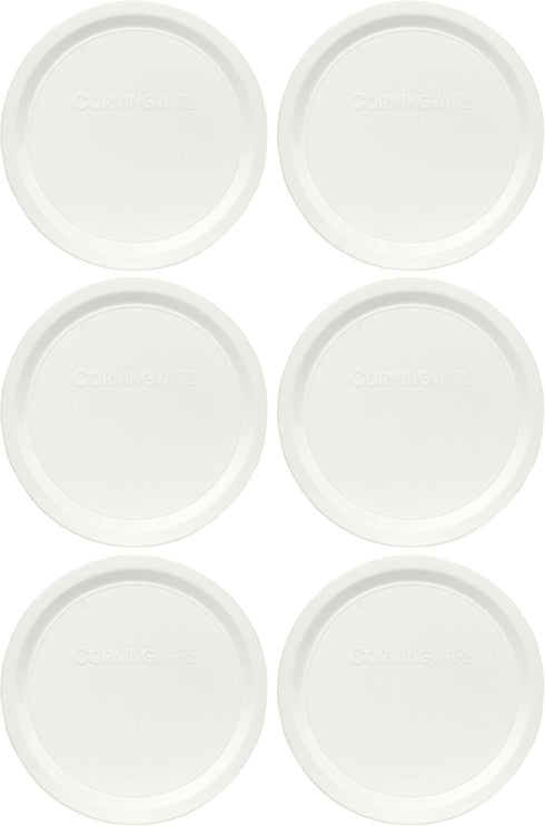 Corningware F-16-PC French White 16 Ounce Plastic Replacement Lid - 6 Pack...