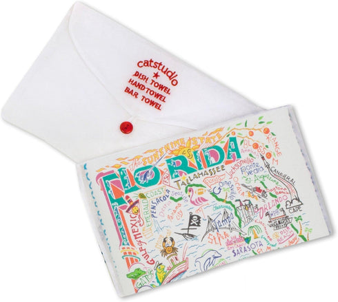 Catstudio Florida Dish Towel - U.S. State Souvenir Kitchen and Hand Towel, Perfect Tea Towels for Florida Lovers, Travel Souvenir, Housewarming Gi...
