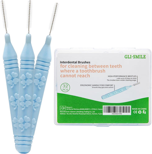 Slim Interdental Brushes, Orthodontic Brushes for Braces, Oral Dental Hygiene Flosser Cleaning Tool for Deep Cleaner 0.7-0.8mm Medium/Large Gaps 3...
