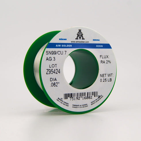 AIM Solder LeadFree Rosin Core Solder Wire Sn99 Ag0.3 Cu0.7 for Electrical Soldering 0.062inch, 0.25lb (1.5mm / 113g)...