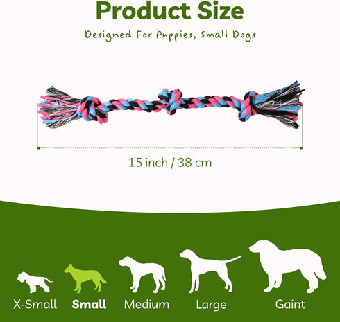 SHARLOVY Puppy Rope Toy, Dog Rope Toy for Small Dogs, Puppy Teething Toys, Cotton Interactive Tug of War Dog Toy for Puppies Boredom, Dog Chew Toy...