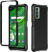 for Cricket Outlast case, with Tempered Glass Screen Protector 360 Full-Body Soft TPU Bumper Shockproof Silicone Protective Phone Cover Case for C...