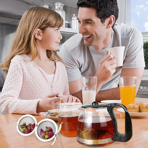 2Pcs Stainless Steel Tea Ball, 2.04 Inch Mesh Tea Infuser Strainers, Premium Tea Filter Tea Interval Diffuser for Loose Leaf Tea and Seasoning Spi...